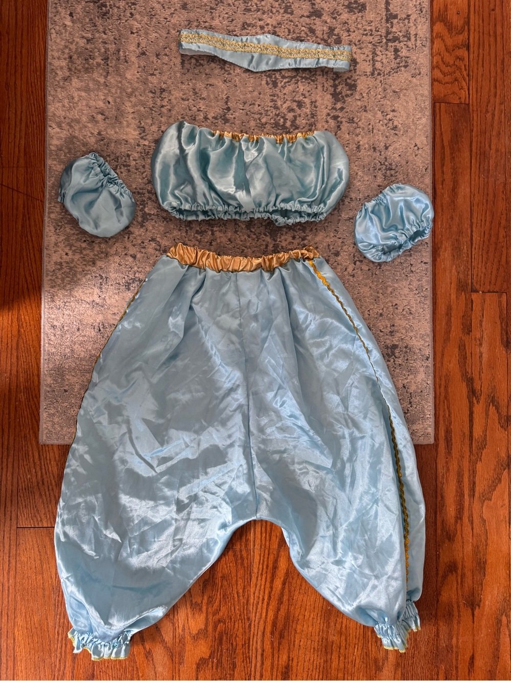 Kids Light Blue and Gold Genie Costume Set